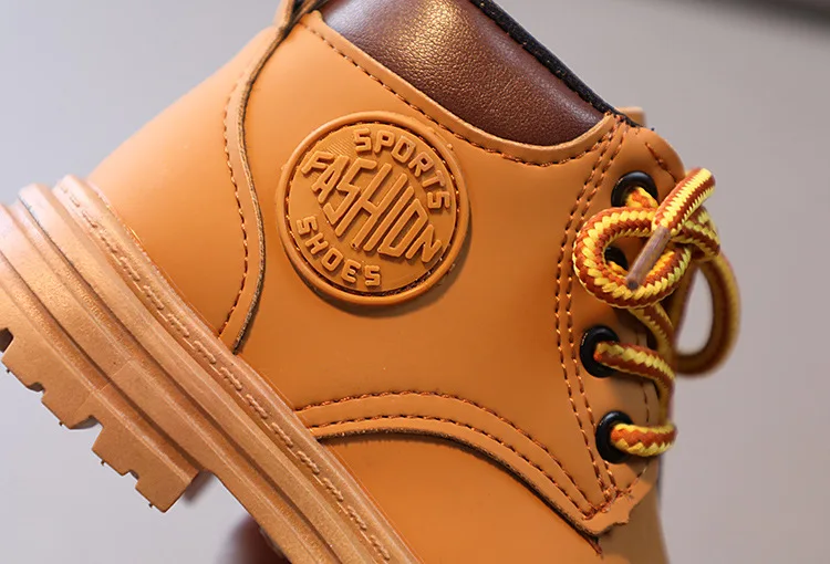 New Children's Short Boots Girls Boys Sports Shoes Warm Winter Kids Short Boots Artificial Leather Shoes