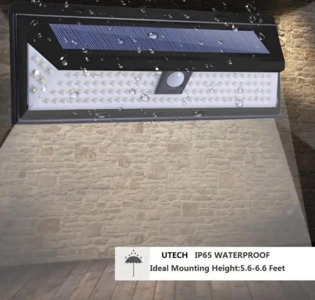 3 режима 118 LED водонепроницаемый Солнечный свет сада уличный светодиодный светильник на солнечной батарее на открытом воздухе датчик движения настенный светильник на солнечной батарее