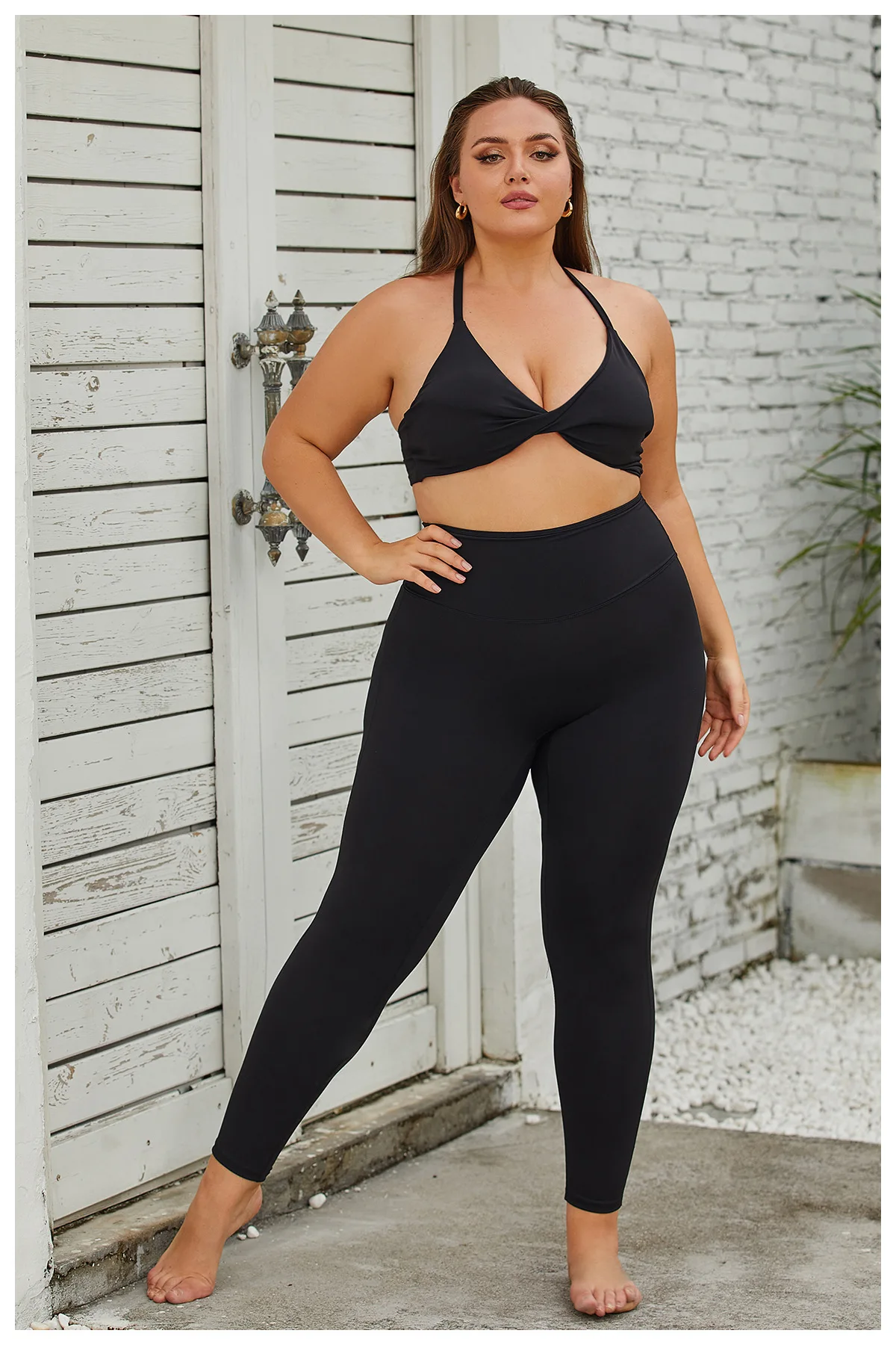 2021 Two Piece XL Spandex Polyester Gym Clothing XXL Yoga Suit Sport Wear Big  Size Women Breathable Plus Size Yoga Sets// - China Yoga Pants and Fitness  Pants price