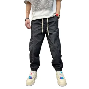 Men's summer slim fit, fashionable and casual with personalized multifunctional style, leg binding pants