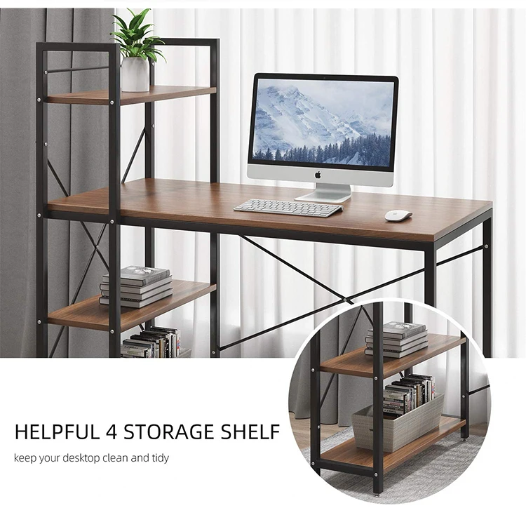 Luxury Executive Office Desk Bookshelf Multifunctional Computer Desk