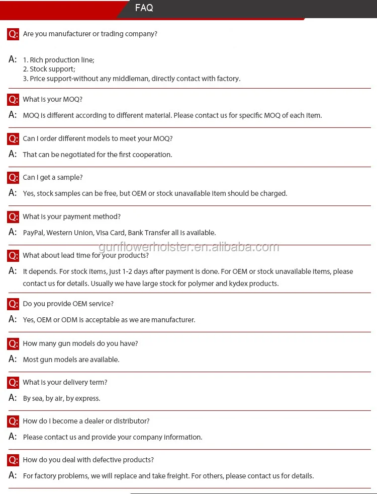 Gun&flower Equipment Kydex Products Gun Accessories/gun Holster Buy