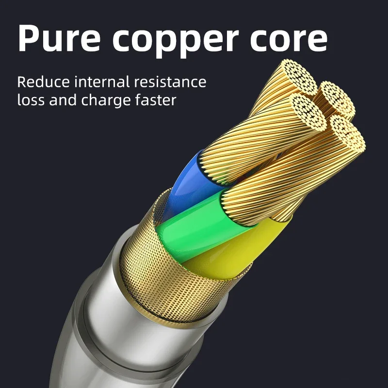 3 in 1 LED Phone Charger Cable TPE USB Type C Micro USB Glowing Charging Cord for Smartphone Tablet