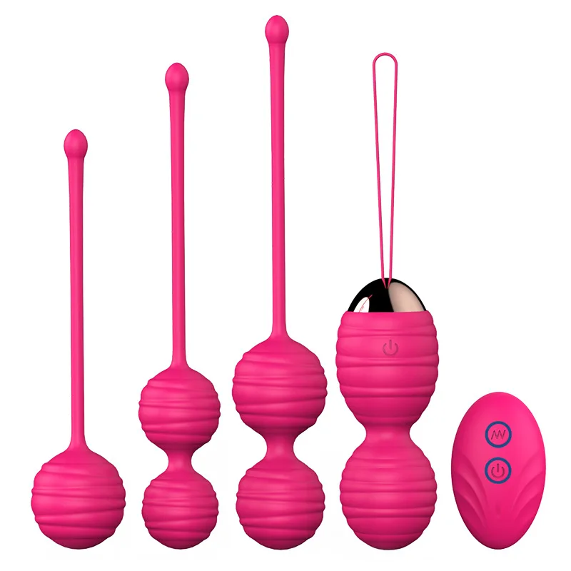 Women 12 Speed Remote Control Wireless Vibrating Jumping Egg Vibrator Sex Toy With 3 Pcs Kegel Vagina Dumbbell Ball Set Women 12 Speed Remote Control Wireless Vibrating Jumping Egg Vibrator Sex Toy With 3 Pcs Kegel Vagina Dumbbell Ball Set