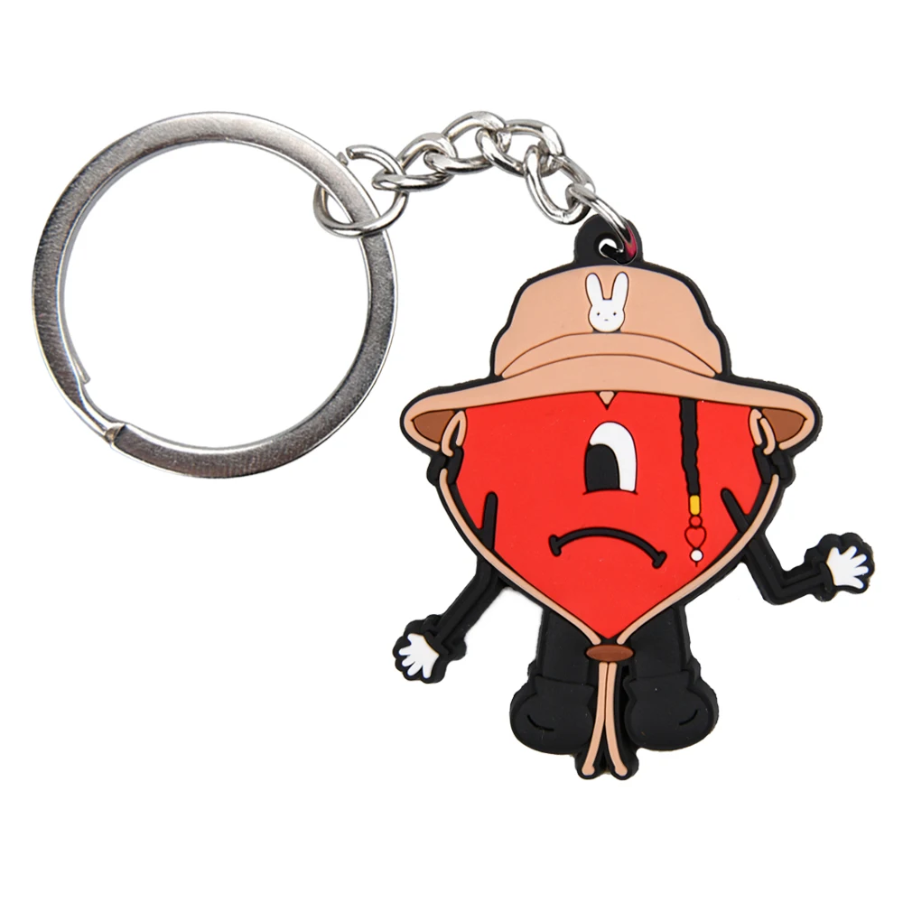 bad bunny Custom Logo 2d Soft Pvc Plastic Keychain metal gift anime Rubber  key chain 3D silicone Rubber Key Ring rubber keychain| Alibaba.com