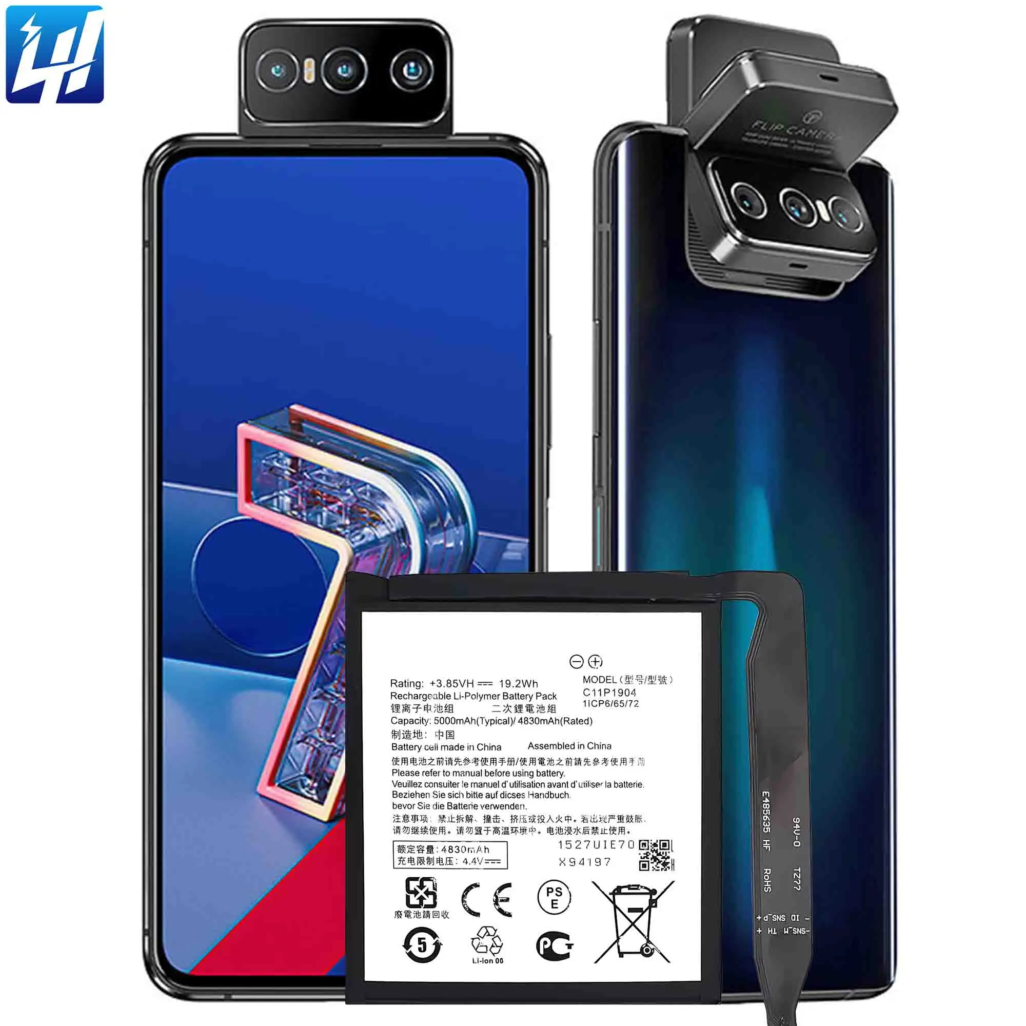 C11P1904 ZS670KS I002D Zenfone 8 FLIP ZS672KS I004D cep telefonu
