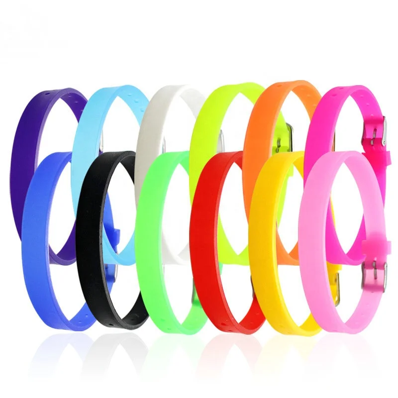 Free Customized 8mm 10mm Color Mixed Silicone Wristbands for Diy Letters
