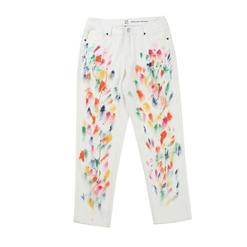 New Cowboy High Street American Graffiti Jeans Loose Straight Trendy Brand Premium White Women's Pants