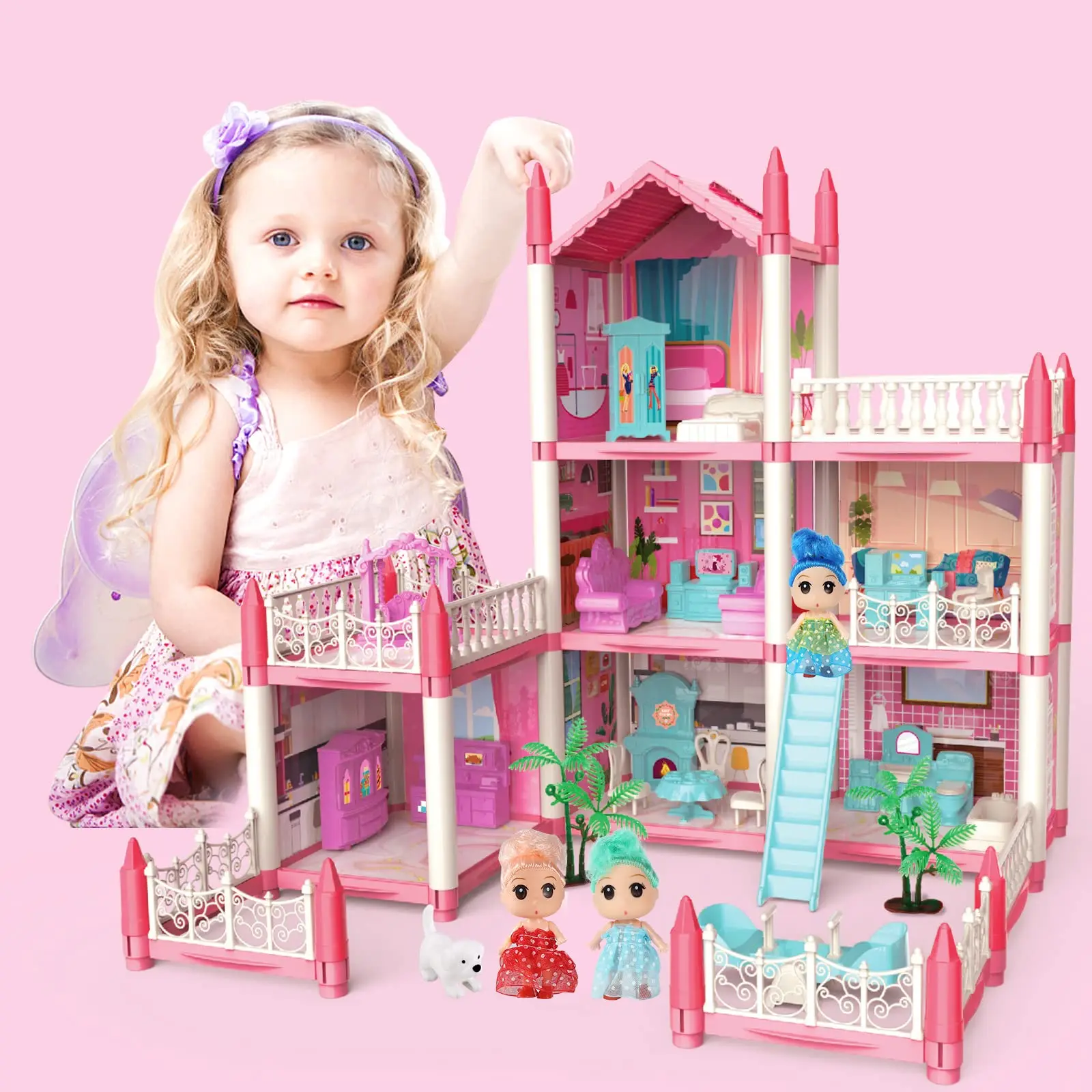 Wanhua Big Wooden Castle Doll House For Girls 18 Inch Buy Doll House