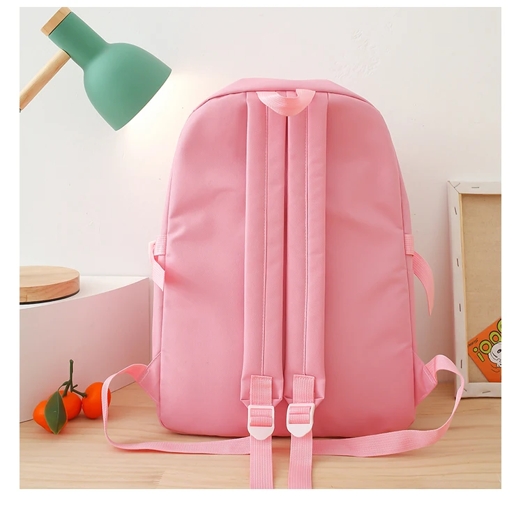 2022 fashion new pink 5pcs/set children's schoolbag animal card girl schoolbag youth schoolbag set