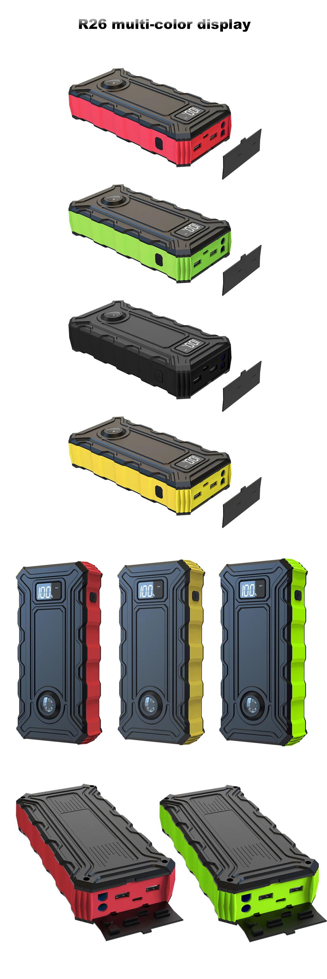 High Quality 12V Peak 1000A Car Starter Portable Multi -Function Vehicle Emergency Tool Factory Wholesales