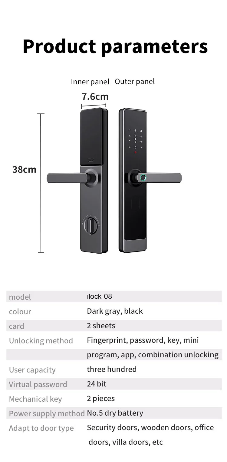 Fingerprint Intelligent Keyless Smart Door Lock