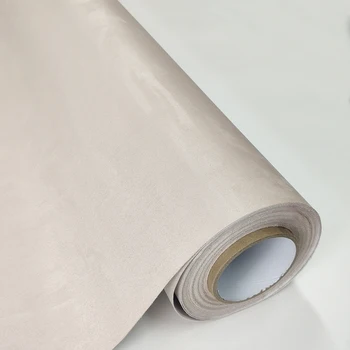Soft Beige Color High Quality Self adhesive micro suede fabric interior vinyl wrap