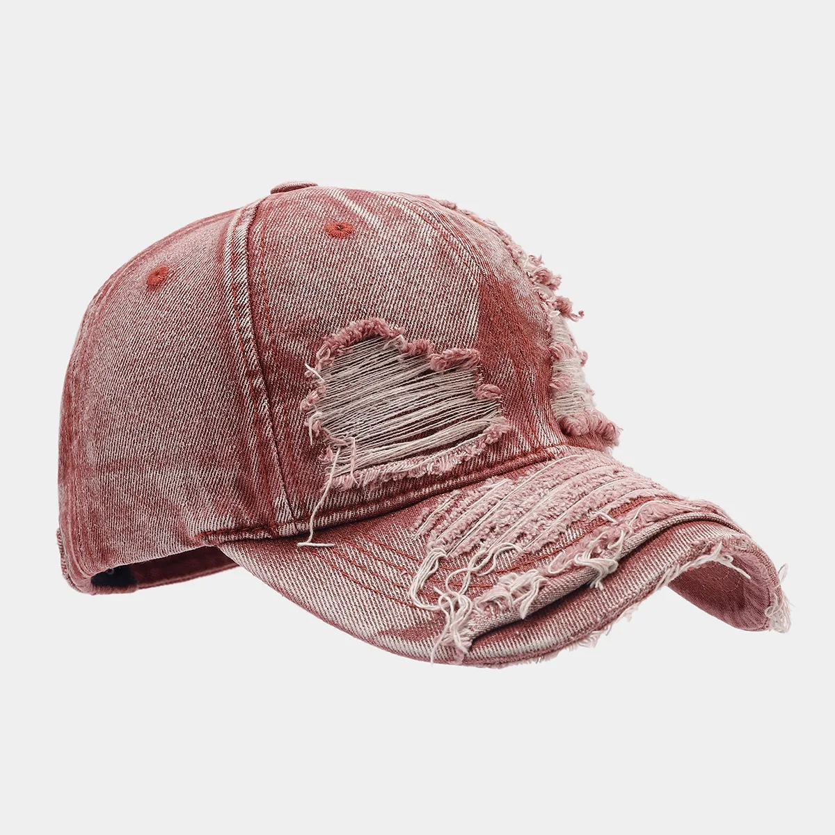 Fashion Washed Cotton Faded Soft Top Baseball Cap Dad Hats Worn Out Denim  Solid Color Furred Men Women Distressed Dad Hat