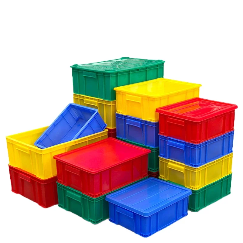 Thickened Plastic Turnover Box with Cover for Logistics Transfer Durable Crates for Safe Storage