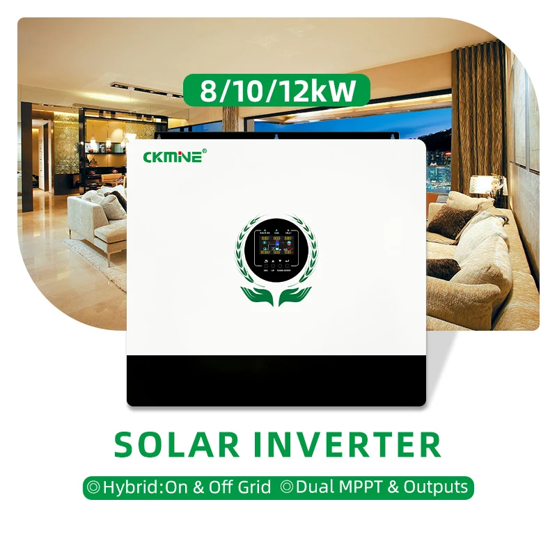 Customized LOGO Hot Sale 8KW 550VDC Dual MPPT 2 Outputs Hybrid on Off Grid Solar Inverter Single Phase 8000W 48V 220V 230V