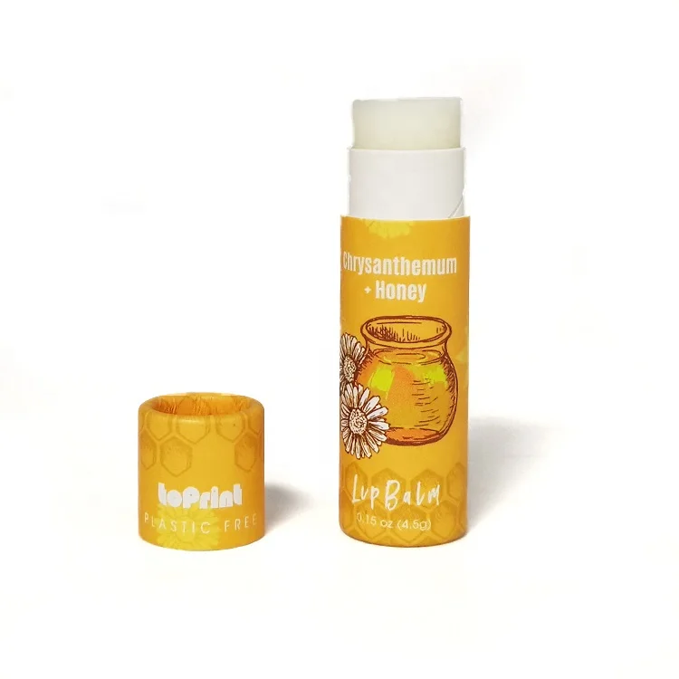 Пользовательский биоразлагаемый бальзам для губ пуш-ап трубки из крафт-бумаги дезодорант картонный контейнер