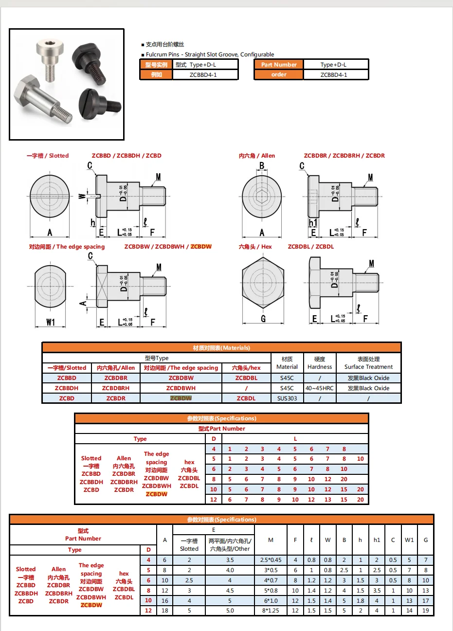 Different Sizes M2 M3 M4 M5 M6M8 M10 304 stainless steel socket hex socket stepped screw details