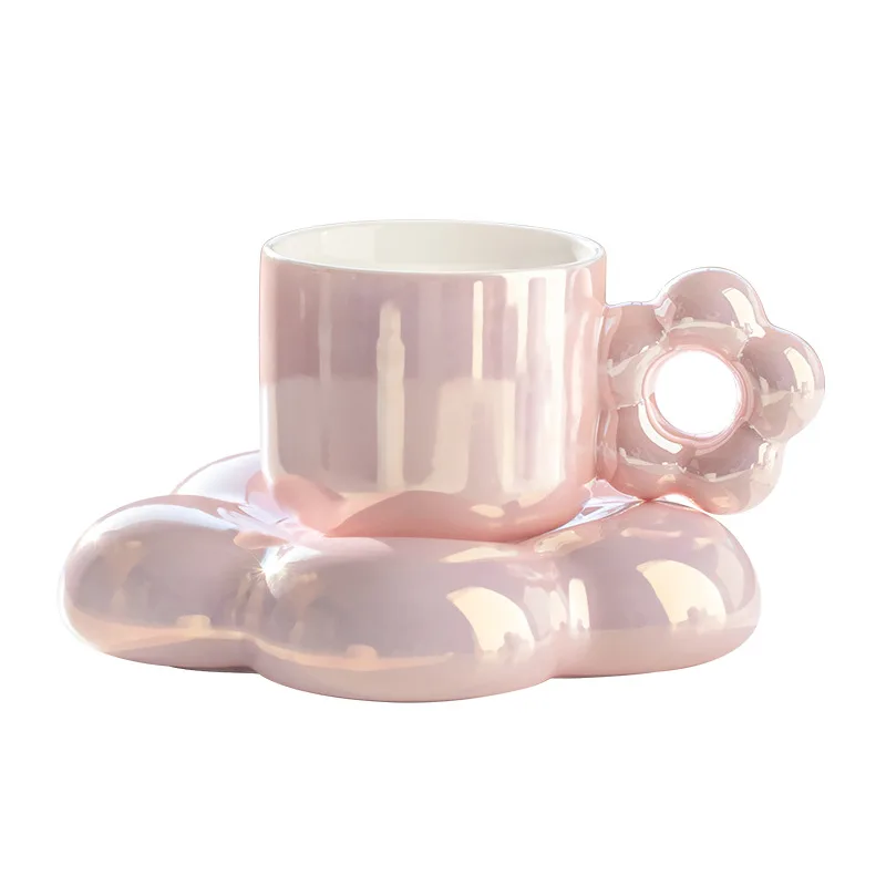 Pink Floral Monogram Ceramic Coffee Mug With Embellished 