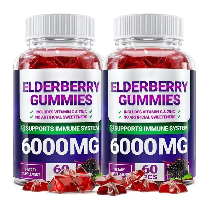 OEM Immune System Support Gummies Sambucus Black Elderberry Gummies with Vitamin C and Zinc All Natural Immunity Gummies