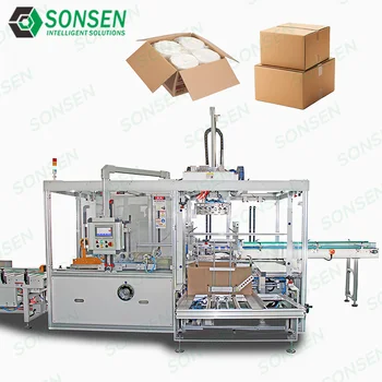 SONSEN Industrial Fully Automatic Box Opening and Packing Machine for Small Businesses Combining Boxing and Sealing Functions