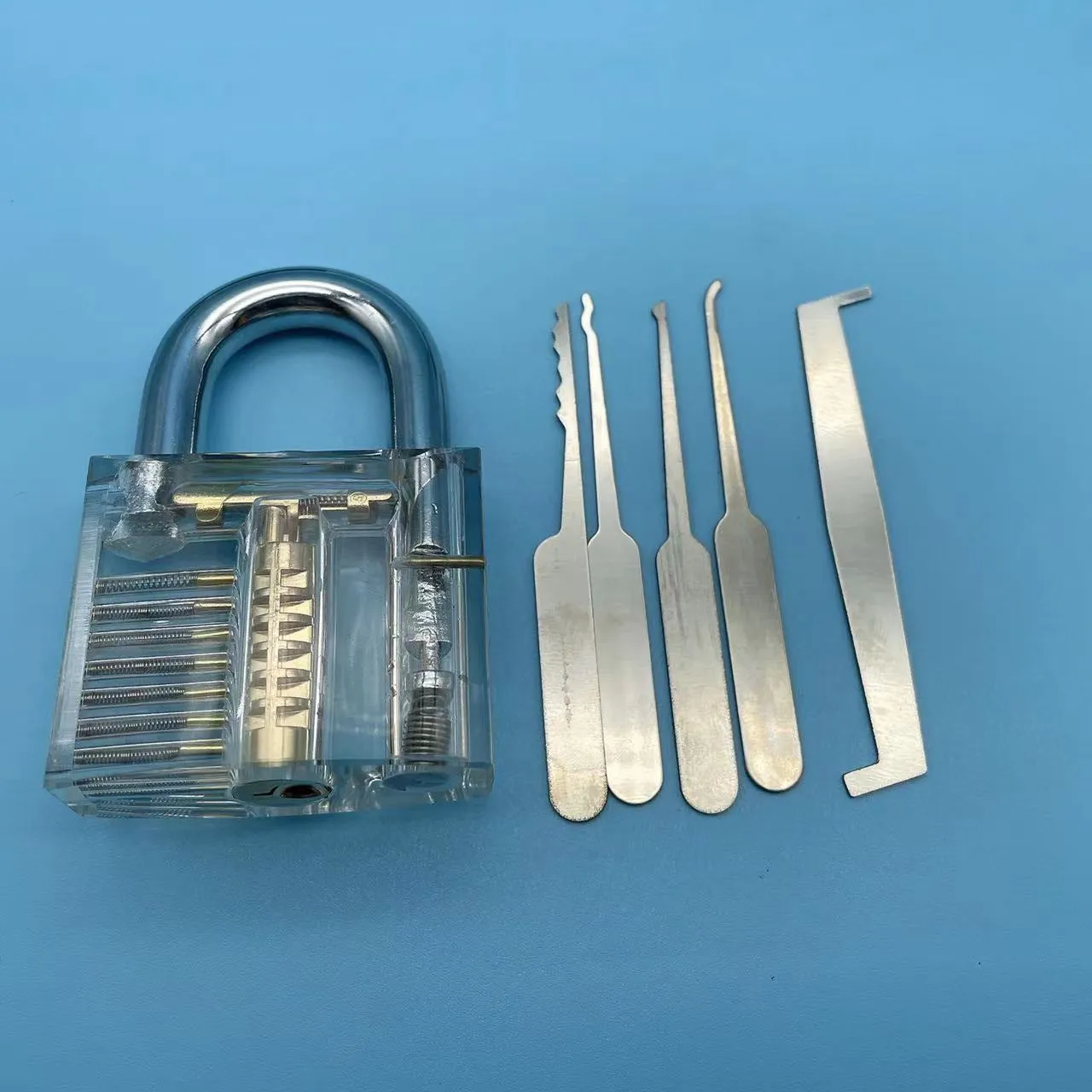 Transparent Padlock & Visa Card Lock Pick Set - Durable Training Tools