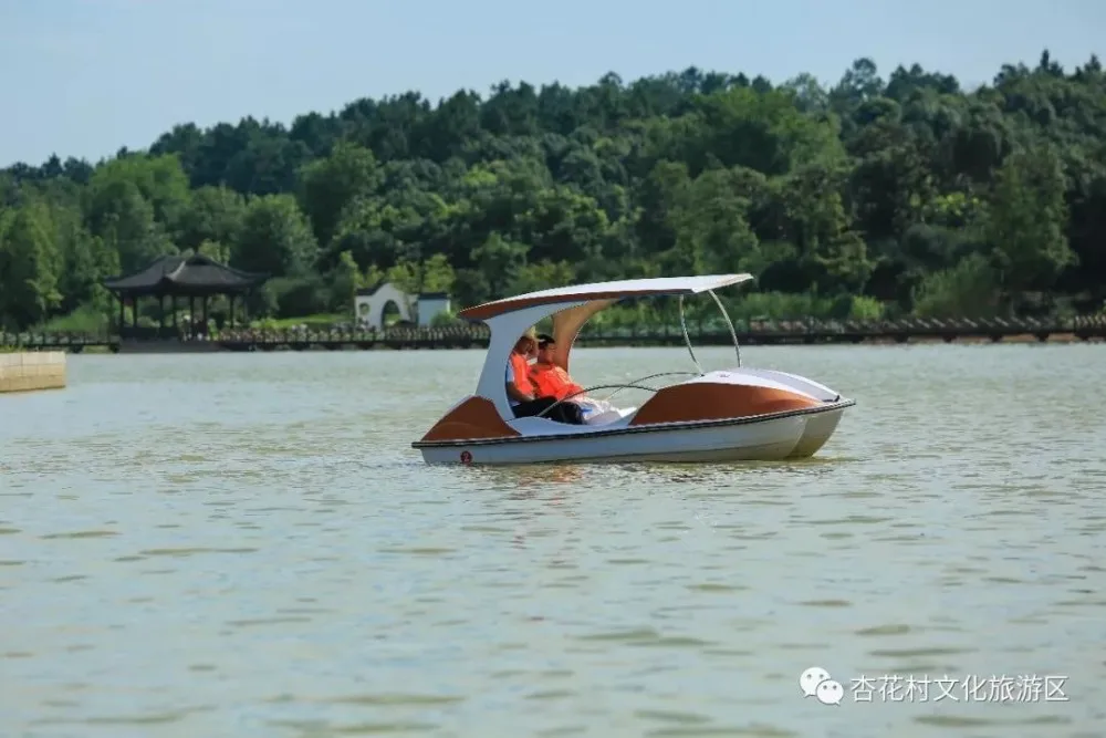 2021 New Design Original Manufacturer Cheap Water Park Fiberglass Pedal Electric Boat for Lake