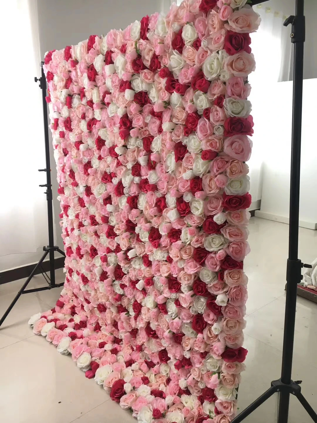 Custom 5d 3d Flowerwall White Pink Red Ombre Roll Up Wedding Decor