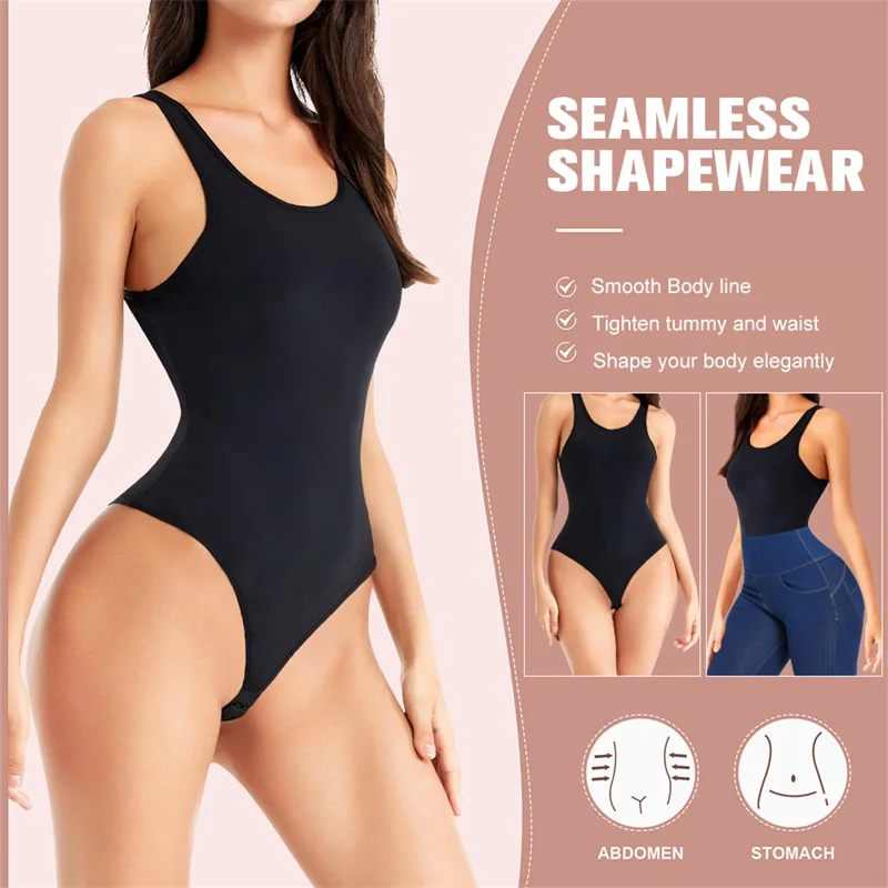 Hot Sale Plus Size Women Tummy Control Slim Body Seamless Panty Shapwear Thong Bodysuit High Waist Trainer Shaper