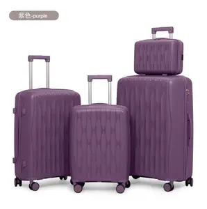 Luxury PP Hard-Shell Travel Luggage Set Lightweight with Spinner Caster TSA Approval Manufacturer's Wholesale Packaged Cartons
