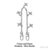 Silver four-leaf clover five-flower decoration, 30cm