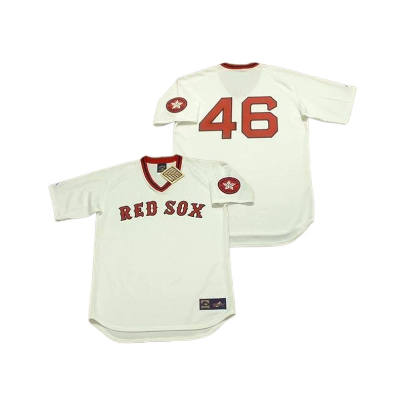 Wholesale Men's Boston 45 PEDRO MARTINEZ 46 BOB STANLEY 47 BRUCE HURST 49  TIM WAKEFIELD Throwback baseball jersey Stitched S-5XL From m.