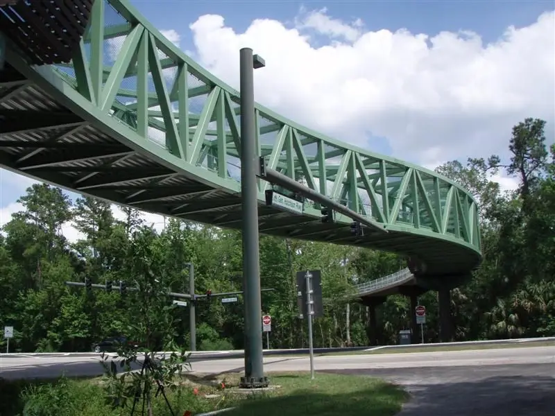 Prefab Steel Structure Overpass Pedestrian Bridge Glass Canopy Steel Overhead Bridge