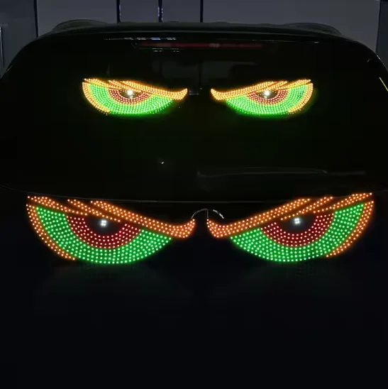 USB Animated Demon Eyes LED Matrix Panel Display for Cars