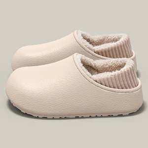 Hot Sales Comfortable Winter Slippers Lightweight EVA Sole Warm Faux Fur Lining Sandals for Women and Men Anti-slip Snow Shoes