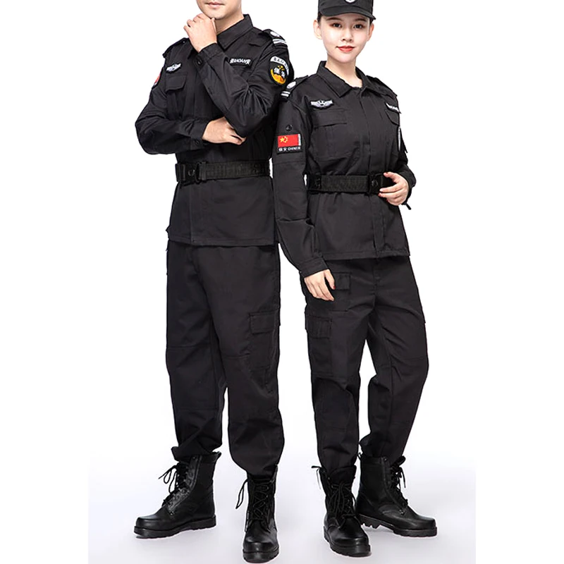 Black Hoodie S to 5XL Guard Uniform Security Hooded Sweatshirt Staff 