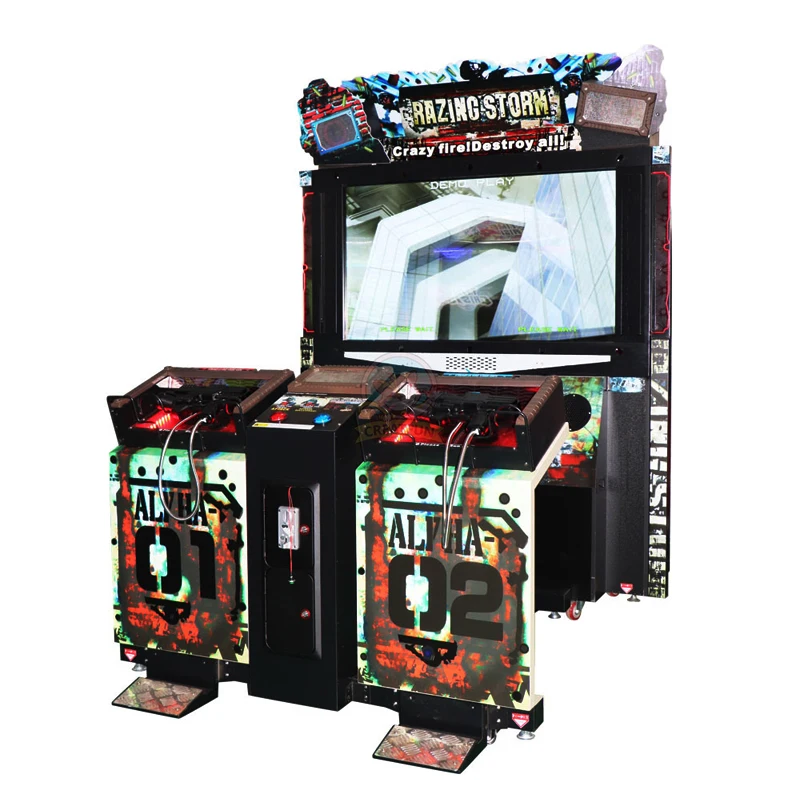 Coin Operated Game Gun Shooting Games Razing Storm With 55 Inch Screen Video Arcade Game Machine