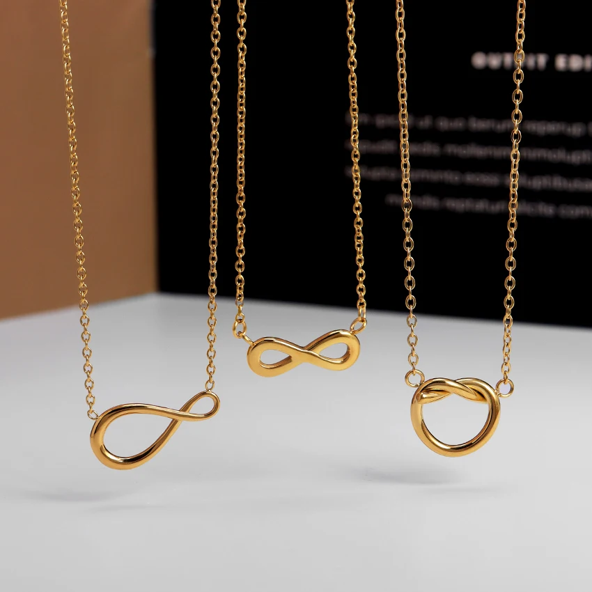 European Temperament Necklace Jewelry Personalize Simple Love Knot Pendant  Necklace Minimalist Pendant Couple Necklace