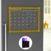Calendario de refrigerador dorado