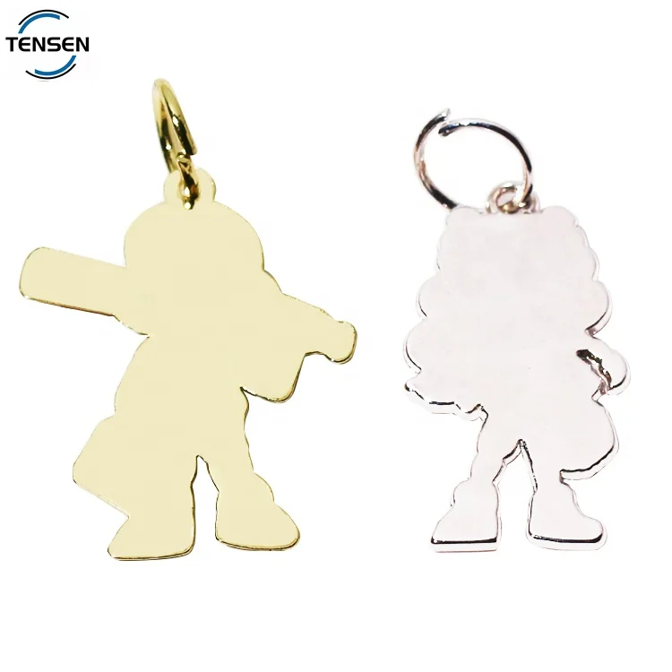 Personalized Garment Decorative hang Charms Custom Enamel logo Embossed Tags Pendant Fitting for Choke Chains