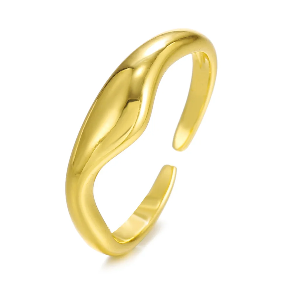 Hot Sale Real Gold Plated Double Rings Copper Plated 18K Gold Ring for Couple