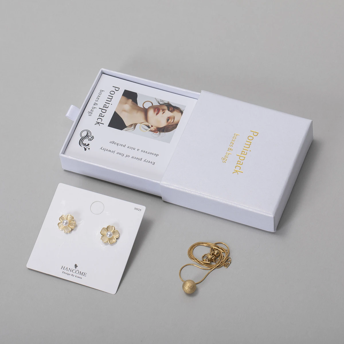 Custom logo Gift Jewelry Box Customized Paper Cardboard Drawer Jewelry  Boxes Packaging Bijoux