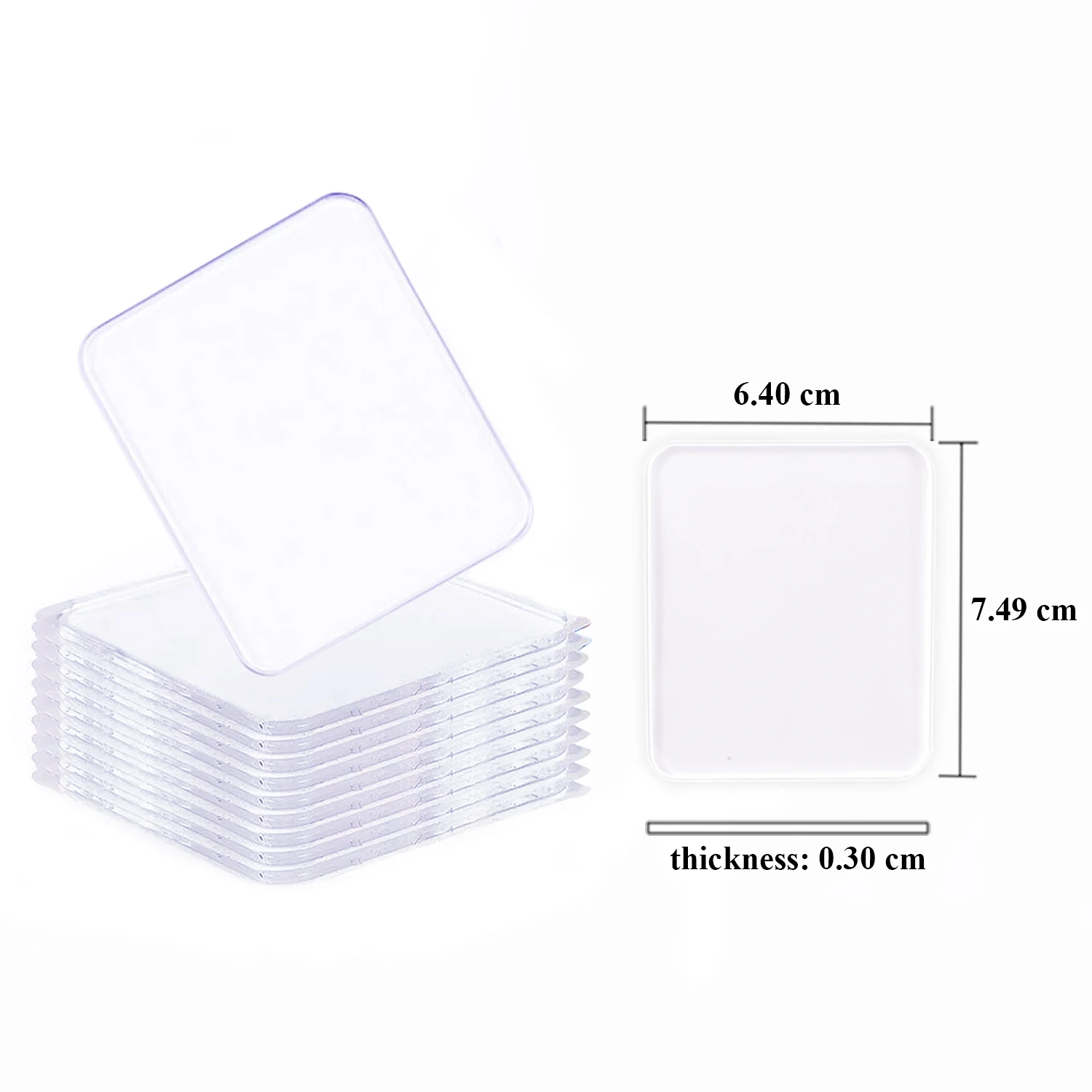 PU Transparent square Sticky Anywhere Car Home Reusable Strong Adhesion Adhesive Gel Pad Silicone Sheet  Anti slip Mat