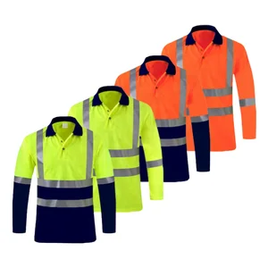 EN20471 Class 3 Summer Breathable Polyester Reflective Safety Work Shirt Industrial Mining Coal Hi Vis Construction Workwear