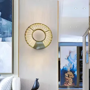 Wholesale Nordic Style LED Crystal Wall Lamp for Hotel Living Room Bedroom Low Price with Stainless Steel Body