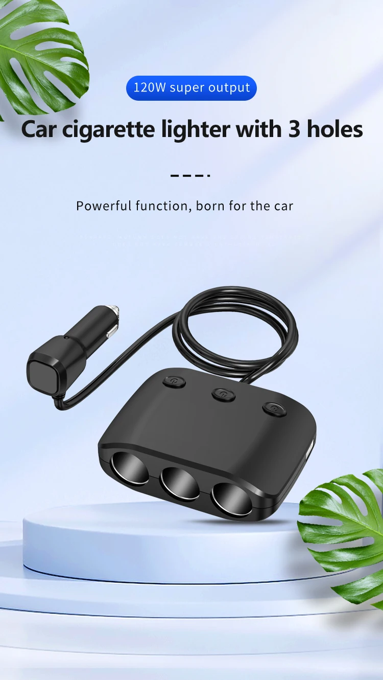 GXYKIT ZNB03s Car Charger: 120W, 3.1A Socket Adapter with 2 USB Ports. factory