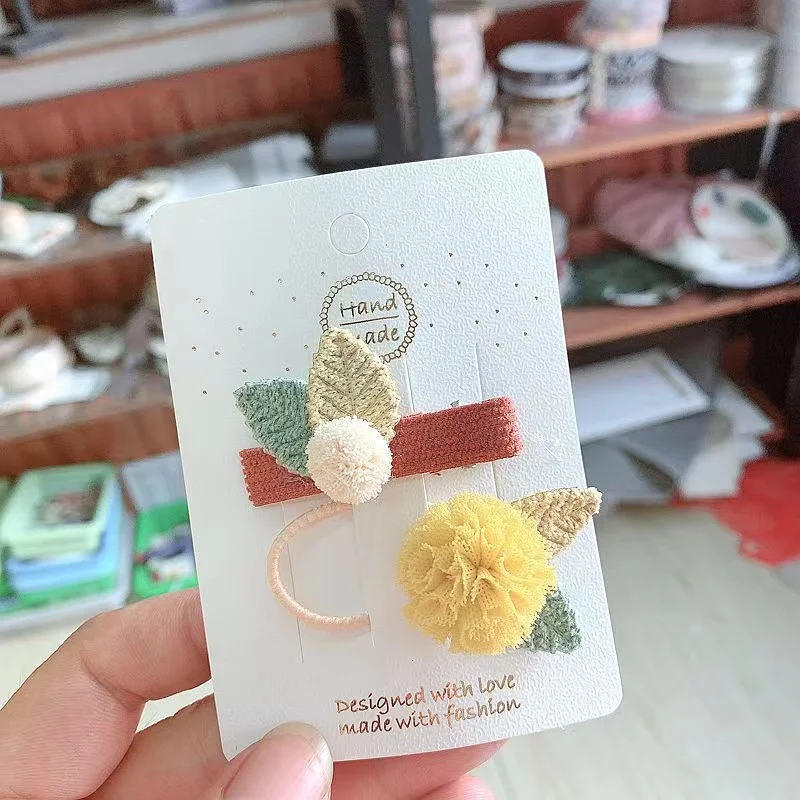 Красивые заколки для волос для девочек милые кружевные шары и бабочки из ткани для волос для детей