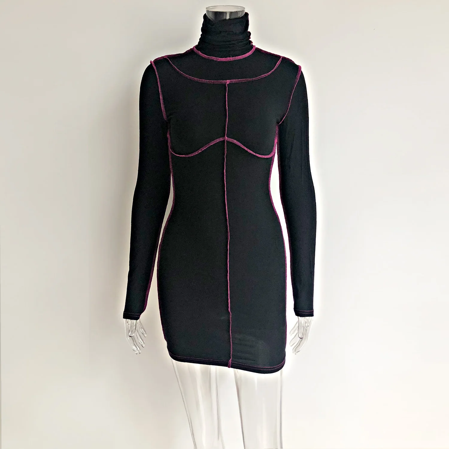 8654 Women S Dress Women S Long Sleeve Winter Dress O Neck Sexy Pencil Tight One Piece Dress Buy Solid Skater Dress Backless Long Plain Dress Product On Alibaba Com