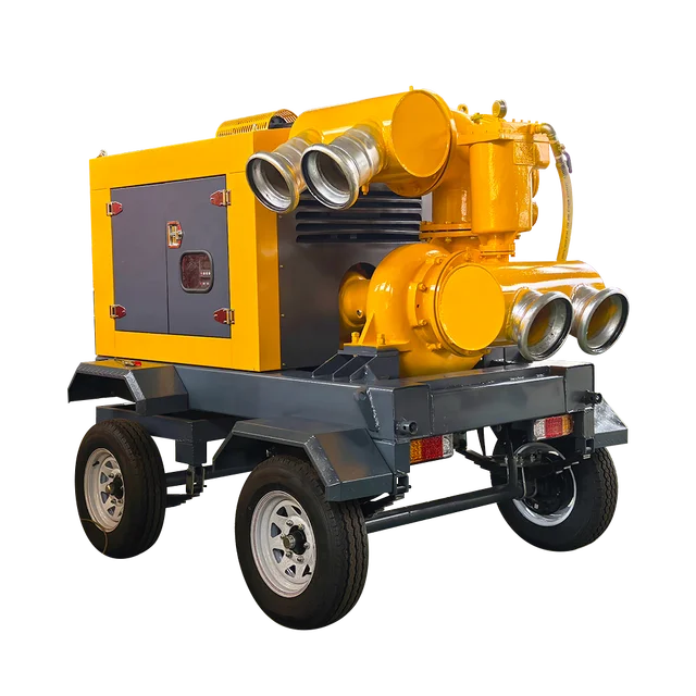 Mobile flexible large displacement diesel driven self suction high vacuum water pump