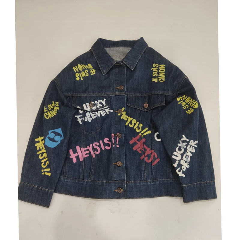 Mens Jackets Skinny Slim Denim Jacket Men Women Full Print Graffiti Letter  Logo Welldone Cowboy Jean From Yuanjubao, $53.76